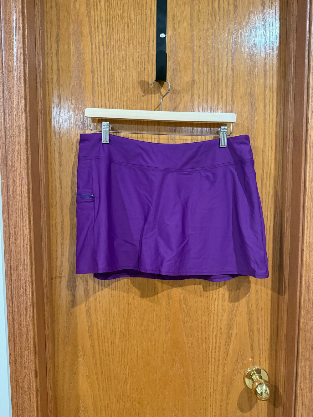Sunsets Separates Purple Swim Skirt Skort Zip Pocket XL